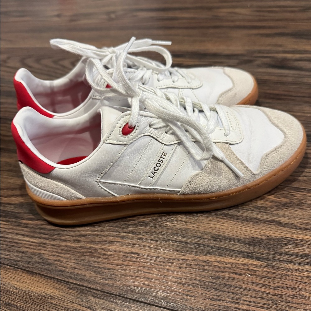 Lacoste Women’s White and Red Sneakers